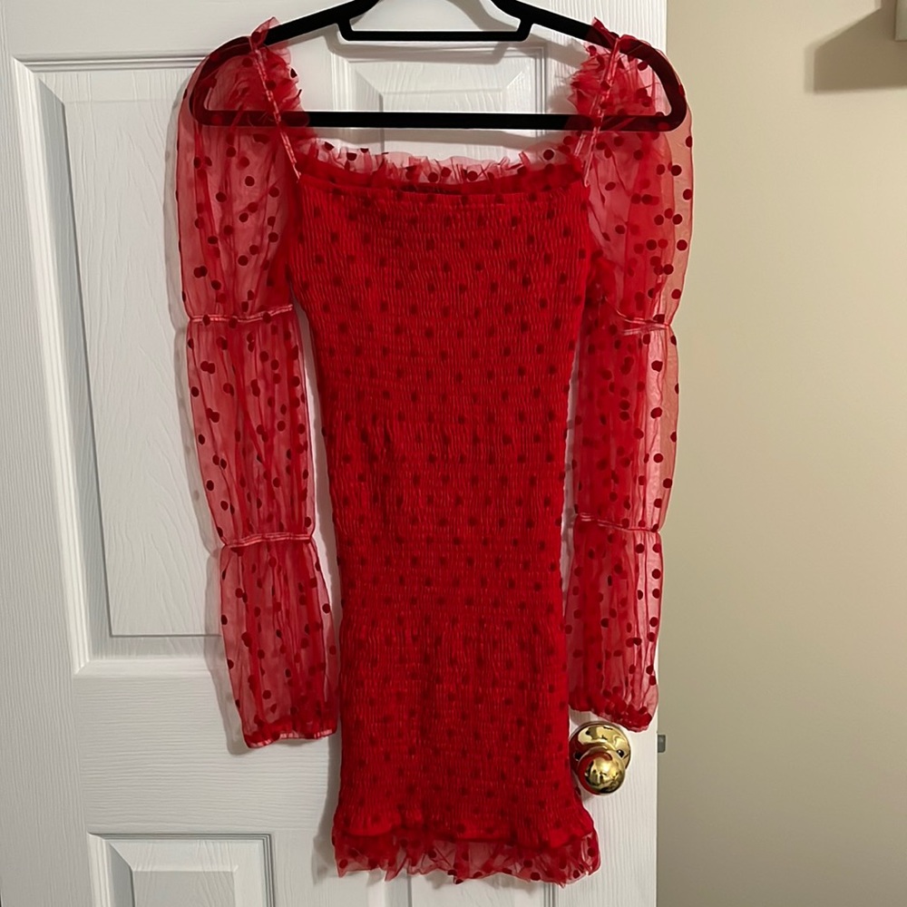 Eilly Bazar Shirred Dobby Mesh Dress